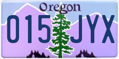 OR license plate 015JYX