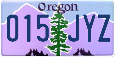 OR license plate 015JYZ