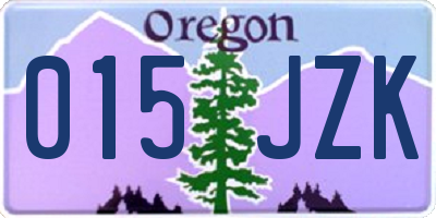OR license plate 015JZK