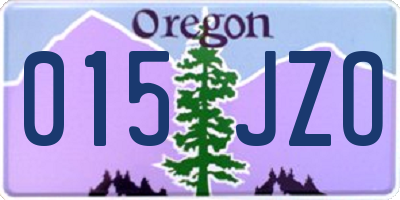 OR license plate 015JZO