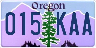 OR license plate 015KAA