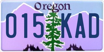 OR license plate 015KAD