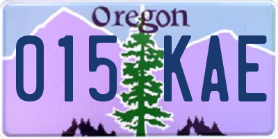 OR license plate 015KAE
