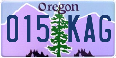 OR license plate 015KAG
