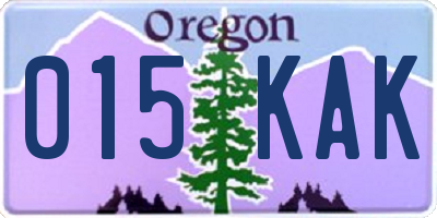 OR license plate 015KAK