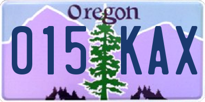 OR license plate 015KAX
