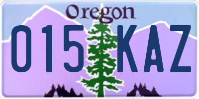 OR license plate 015KAZ