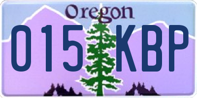 OR license plate 015KBP