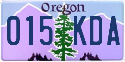 OR license plate 015KDA