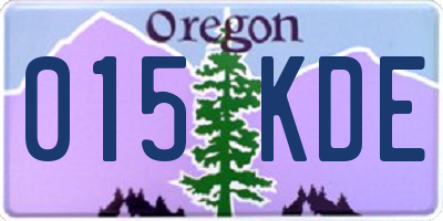 OR license plate 015KDE