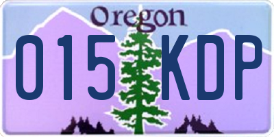 OR license plate 015KDP