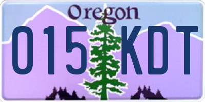 OR license plate 015KDT