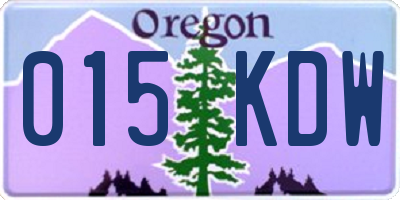 OR license plate 015KDW