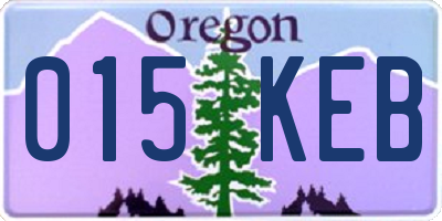 OR license plate 015KEB