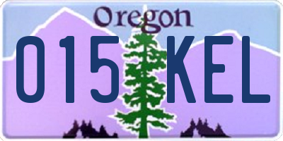 OR license plate 015KEL