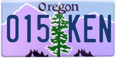 OR license plate 015KEN