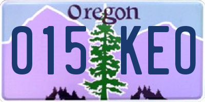 OR license plate 015KEO