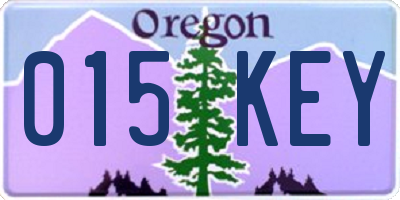 OR license plate 015KEY