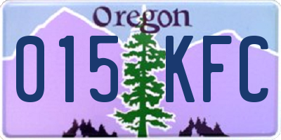 OR license plate 015KFC