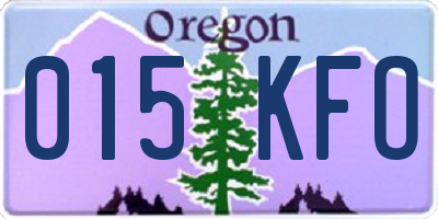 OR license plate 015KFO