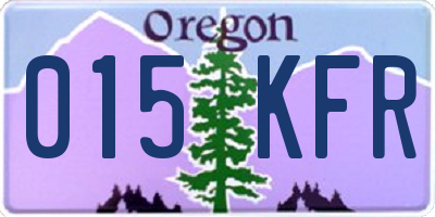 OR license plate 015KFR