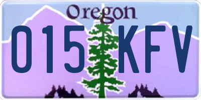 OR license plate 015KFV
