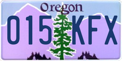 OR license plate 015KFX