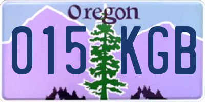 OR license plate 015KGB