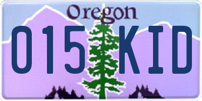 OR license plate 015KID