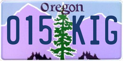 OR license plate 015KIG