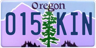 OR license plate 015KIN