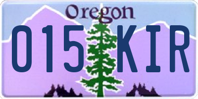 OR license plate 015KIR