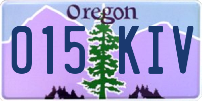 OR license plate 015KIV