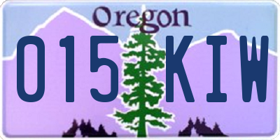 OR license plate 015KIW