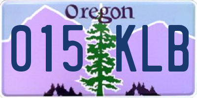 OR license plate 015KLB