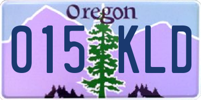 OR license plate 015KLD