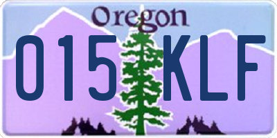 OR license plate 015KLF