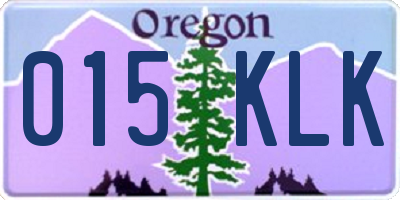 OR license plate 015KLK