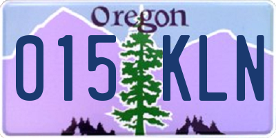 OR license plate 015KLN
