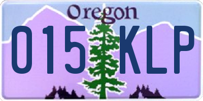 OR license plate 015KLP