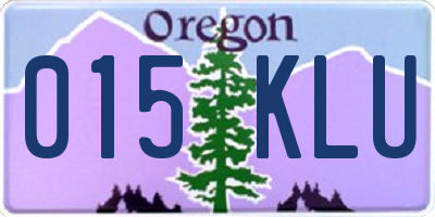 OR license plate 015KLU