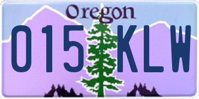 OR license plate 015KLW