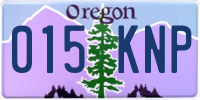 OR license plate 015KNP