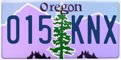OR license plate 015KNX