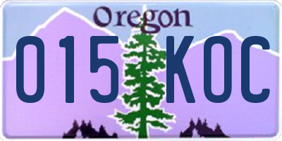 OR license plate 015KOC