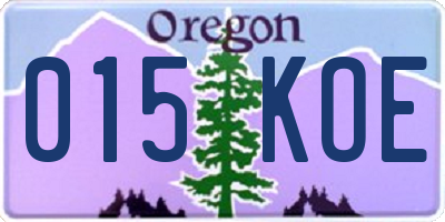 OR license plate 015KOE