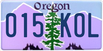 OR license plate 015KOL