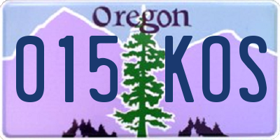 OR license plate 015KOS