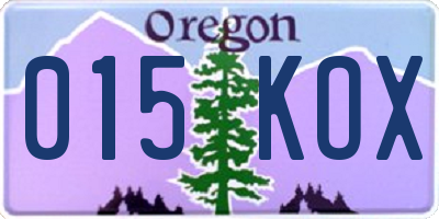 OR license plate 015KOX