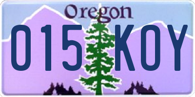 OR license plate 015KOY